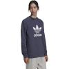 imageadidas Mens Trefoil Crew Neck Sweatshirt Casual  BlackShadow NavyWhite