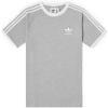 imageadidas Originals Mens Originals 3 Stripes Tee Clear Sky MediumMedium Grey HeatherWhite