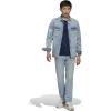 imageadidas Originals Mens Originals 3 Stripes Tee Clear Sky MediumNight Indigo