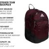 imageadidas Striker Team Sports Backpack for Soccer and More Workout Bag for Men and Women Black30 36L One SizeTeam MaroonBlackWhite