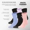 imageadidas Unisex Youth Athletic Cushioned 6Pack Crew Socks Kids for Sports Durable ampamp BreathableBlackPreloved PurpleIce LavenderGirls