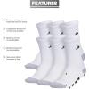 imageadidas Unisex Youth Athletic Cushioned 6Pack Crew Socks Kids for Sports Durable ampamp BreathableWhiteGreyBlack