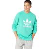 imageadidas Mens Trefoil Crew Neck Sweatshirt Casual  BlackGreenWhite