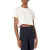 imageadidas Womens Adicolor Essentials Rib Cropped Crew Neck Short Sleeve Casual Tops Casual  BlackWonder White