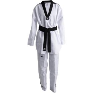 imageadidas KidsAdults WT Taekwondo Student Dobok Without Stripes Martial Arts WTF Children UniformBlack Vneck
