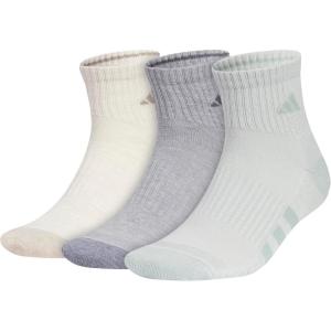 imageadidas Mens Cushioned Quarter Socks 3PairAlumina HeatherCool Light HeatherWonder Silver