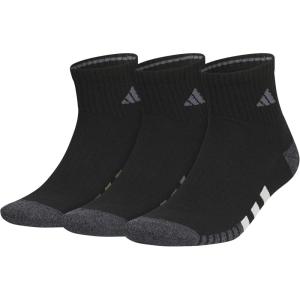 imageadidas Mens Cushioned Quarter Socks 3PairBlackOlive Strata GreenWonder Alumina Grey