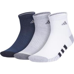 imageadidas Mens Cushioned Quarter Socks 3PairLegend Ink BlueGreyWhite