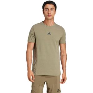 imageadidas Mens Designed for Training Workout TShirtOlive Strata