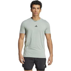 imageadidas Mens Designed for Training Workout TShirtSilver Green