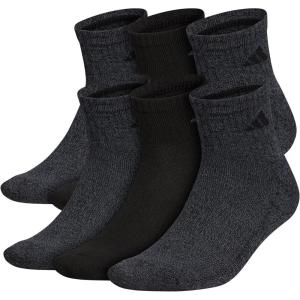 imageadidas Mens Socks Athletic Cushioned Quarter 6Pack Ankle Fit with Arch SupportBlackOnix Grey