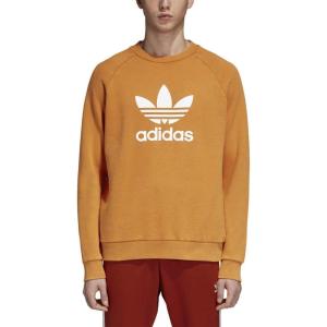 imageadidas Mens Trefoil Crew Neck Sweatshirt Casual  BlackCraft Orange