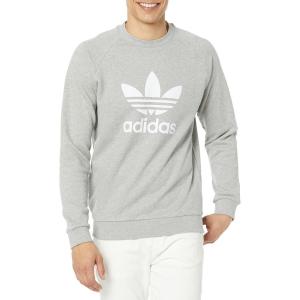 imageadidas Mens Trefoil Crew Neck Sweatshirt Casual  BlackMedium Grey Heather