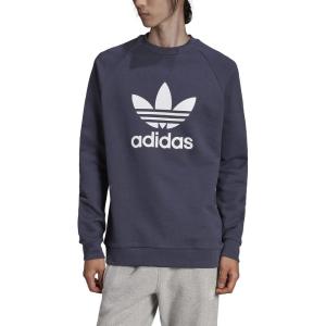 imageadidas Mens Trefoil Crew Neck Sweatshirt Casual  BlackShadow NavyWhite