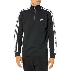 imageadidas Originals Mens Adicolor Classics 3Stripes HalfZip SweatshirtBlackWhite