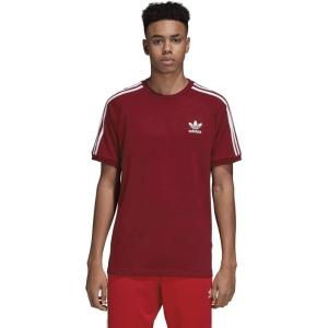 imageadidas Originals Mens Originals 3 Stripes Tee Clear Sky MediumCollegiate Burgundy