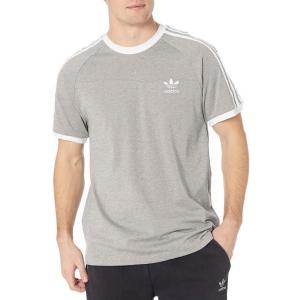 imageadidas Originals Mens Originals 3 Stripes Tee Clear Sky MediumMedium Grey HeatherWhite