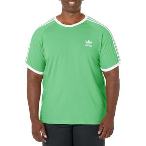 imageadidas Originals Mens Originals 3 Stripes Tee Clear Sky MediumSemi Screaming Green