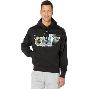 imageadidas Originals Mens Trefoil Warmup HoodieBlackWhiteBlack