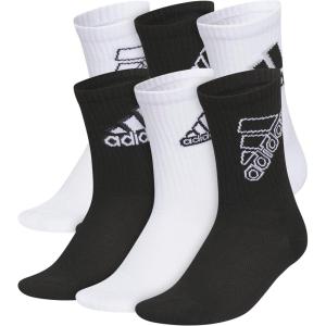 imageadidas Unisex Youth Athletic Cushioned 6Pack Crew Socks Kids for Sports Durable ampamp BreathableWhiteBlackMix