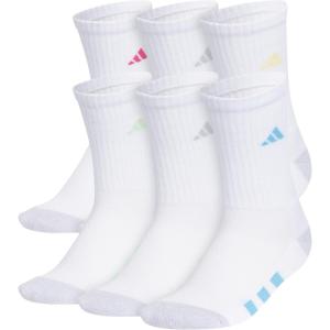 imageadidas Unisex Youth Athletic Cushioned 6Pack Crew Socks Kids for Sports Durable ampamp BreathableWhiteWhiteclear Onix GreyPulse Magenta PinkGirls