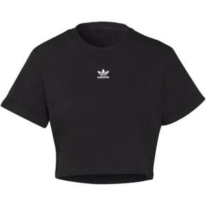 imageadidas Womens Adicolor Essentials Rib Cropped Crew Neck Short Sleeve Casual Tops Casual  BlackBlack