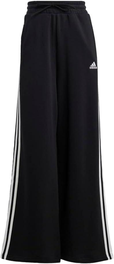 imageadidas Essentials 3Stripes Fleece Wide PantsBlack  White