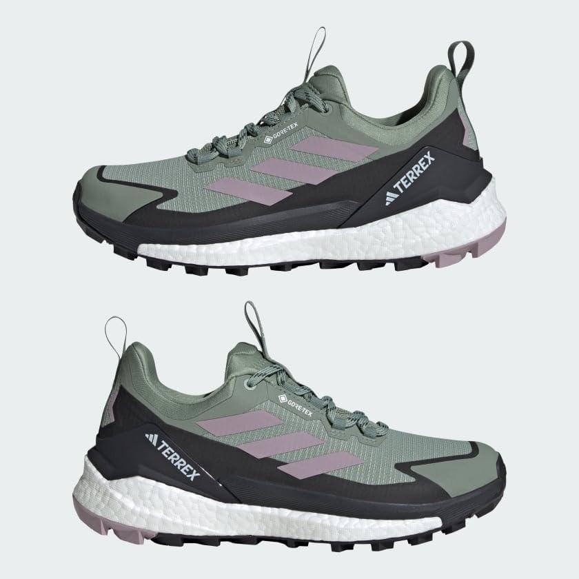 imageadidas Womens Terrex Free Hiker 2 Low GTX Hiking Hiking Sneakers Shoes  YellowSilver GreenPreloved FigCarbon