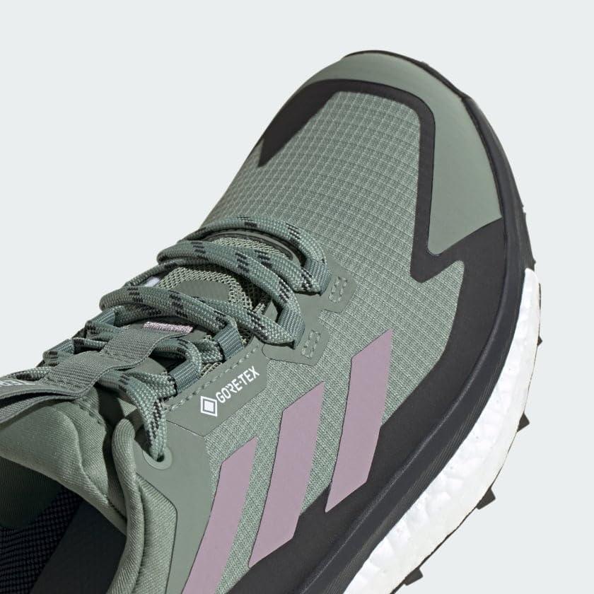 imageadidas Womens Terrex Free Hiker 2 Low GTX Hiking Hiking Sneakers Shoes  YellowSilver GreenPreloved FigCarbon