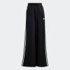 imageadidas Essentials 3Stripes Fleece Wide PantsBlack  White