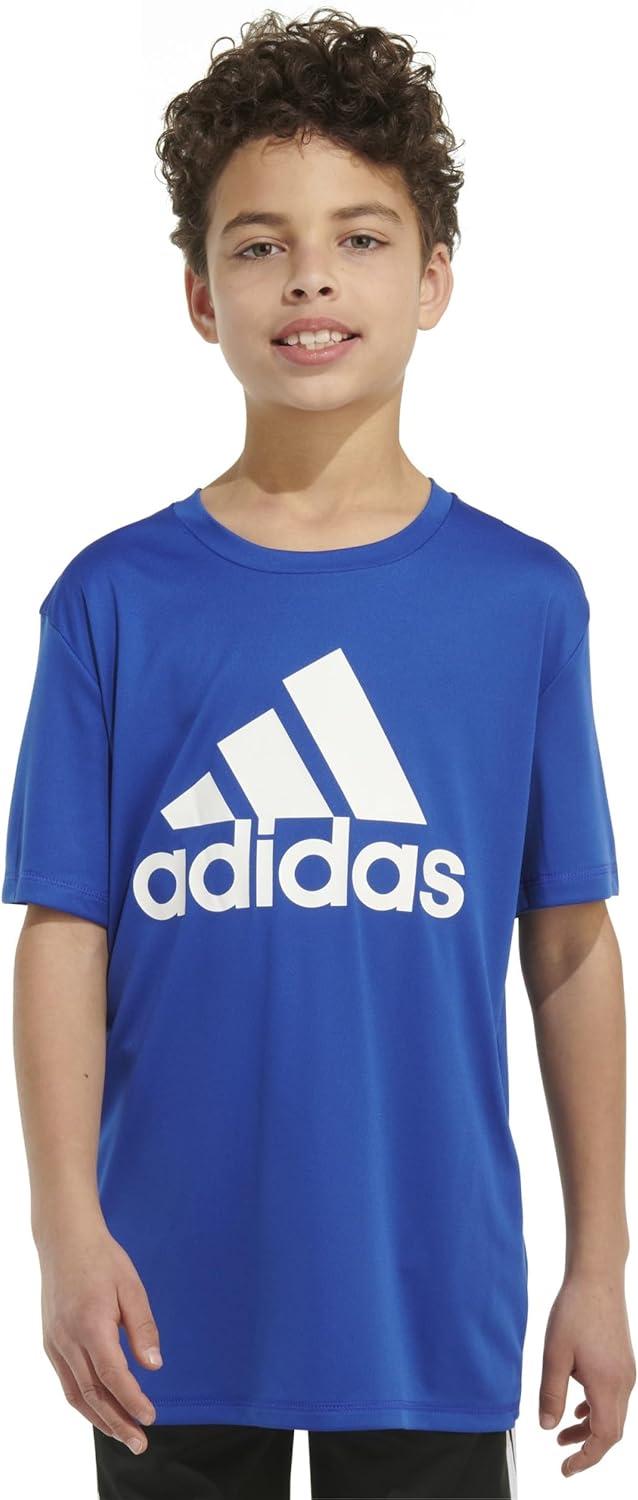 imageadidas Boys Plus Size Short Sleeve Aeroready Performance Logo Tee TShirtTeam Royal Blue