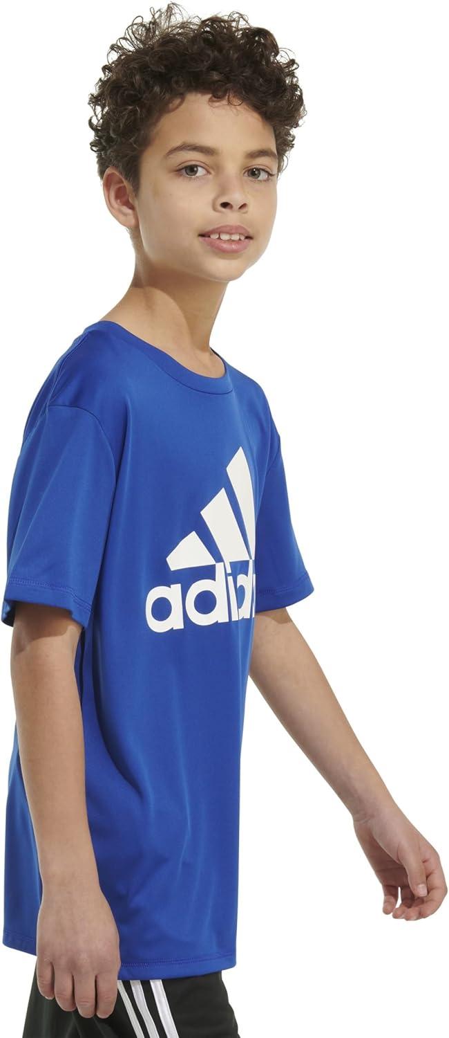 imageadidas Boys Plus Size Short Sleeve Aeroready Performance Logo Tee TShirtTeam Royal Blue