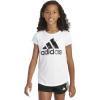 imageadidas Girls Short Sleeve Cotton Essential TShirt TopWhite Confetti