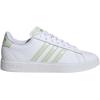 imageadidas Womens Grand Court 20 Tennis ShoeWhiteLinen GreenMatte Silver