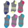 imageadidas Kids No Show Socks 6Pack  Superlite Breathable Youth Ankle SocksBlack  White Marl Real Magenta Active Blue Hi  Res Yellow Shock Cyan BluGirls