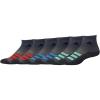 imageadidas Unisex Kids Quarter Ankle Socks for Boys and Girls Youth 6Pack Athletic Cushioned and Comfortable DiscontinuedOnix GreyPulse BlueVivid RedStripe