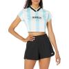 imageadidas Womens Tiro Colorblock Cropped TeeWhiteLight Aqua