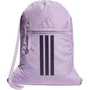 imageadidas Alliance Sackpack Drawstring Backpack Lightweight Small Gym Bag for Women and Men BlackGold MetallicBlack One SizePowder Plum PurpleAurora Plum Purple