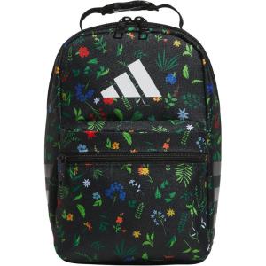 imageadidas Santiago Lunch Bag Cooler for Women and Men Insulated Food Container Box with Mesh Pocket BlackWhite30 One SizeMeadow Floral BlackBlackWhite30