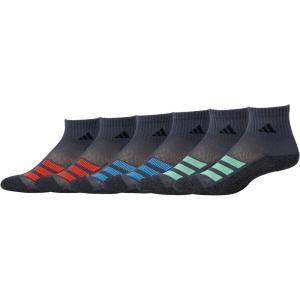 imageadidas Unisex Kids Quarter Ankle Socks for Boys and Girls Youth 6Pack Athletic Cushioned and Comfortable DiscontinuedOnix GreyPulse BlueVivid RedStripe