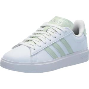 imageadidas Womens Grand Court 20 Tennis ShoeWhiteLinen GreenMatte Silver