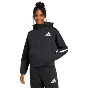 imageadidas Womens Zne FullZip HoodieBlackWhite