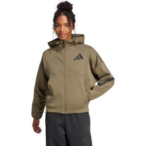 imageadidas Womens Zne FullZip HoodieOlive Strata