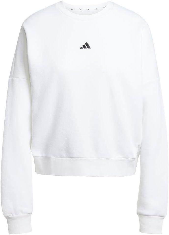 imageadidas Womens Essentials Small Logo Feel Cozy SweatshirtWhiteBlack