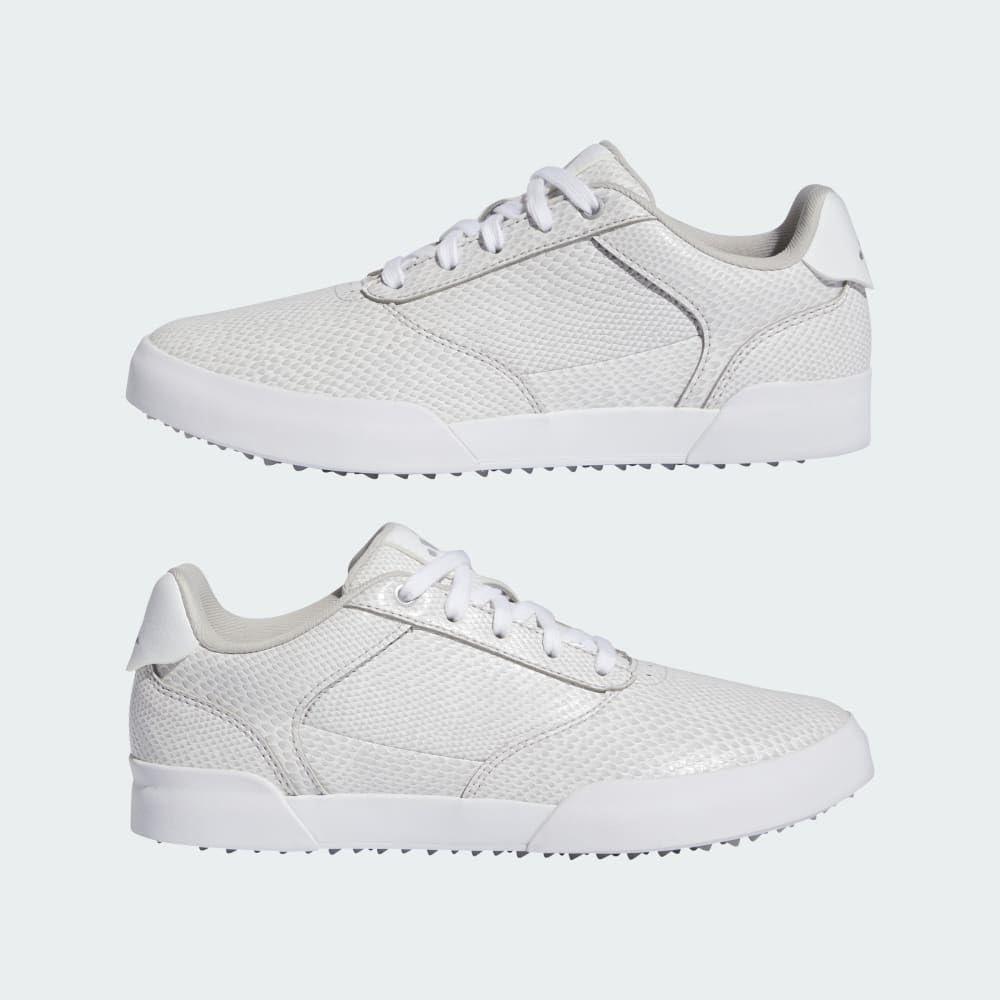 imageadidas Womens Retrocross Spikeless Golf Sneakers Shoes  WhiteGrey TwoSilver MetallicFootwear White