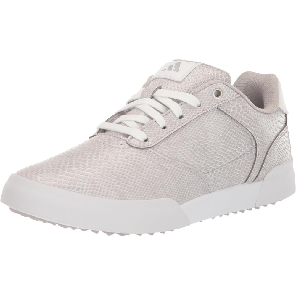 imageadidas Womens Retrocross Spikeless Golf Sneakers Shoes  WhiteGrey TwoSilver MetallicFootwear White