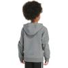 imageadidas Boys Long Sleeve Fleece Pullover HoodieCharcoal Grey Heather Green