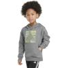 imageadidas Boys Long Sleeve Fleece Pullover HoodieCharcoal Grey Heather Green