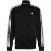 imageadidas Mens 3S FullZip Training Athletic Outerwear Casual Full Zip  WhiteBlackWhite
