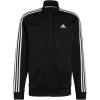 imageadidas Mens 3S FullZip Training Athletic Outerwear Casual Full Zip  WhiteBlackWhite
